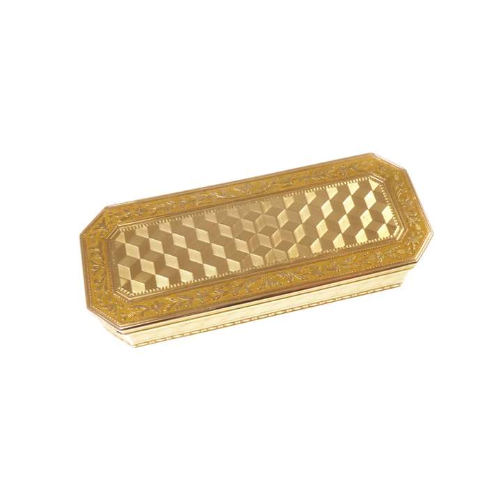Antique French rectangular gold box